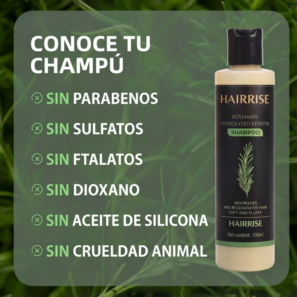 Champú orgánico de romero para el crecimiento del cabello