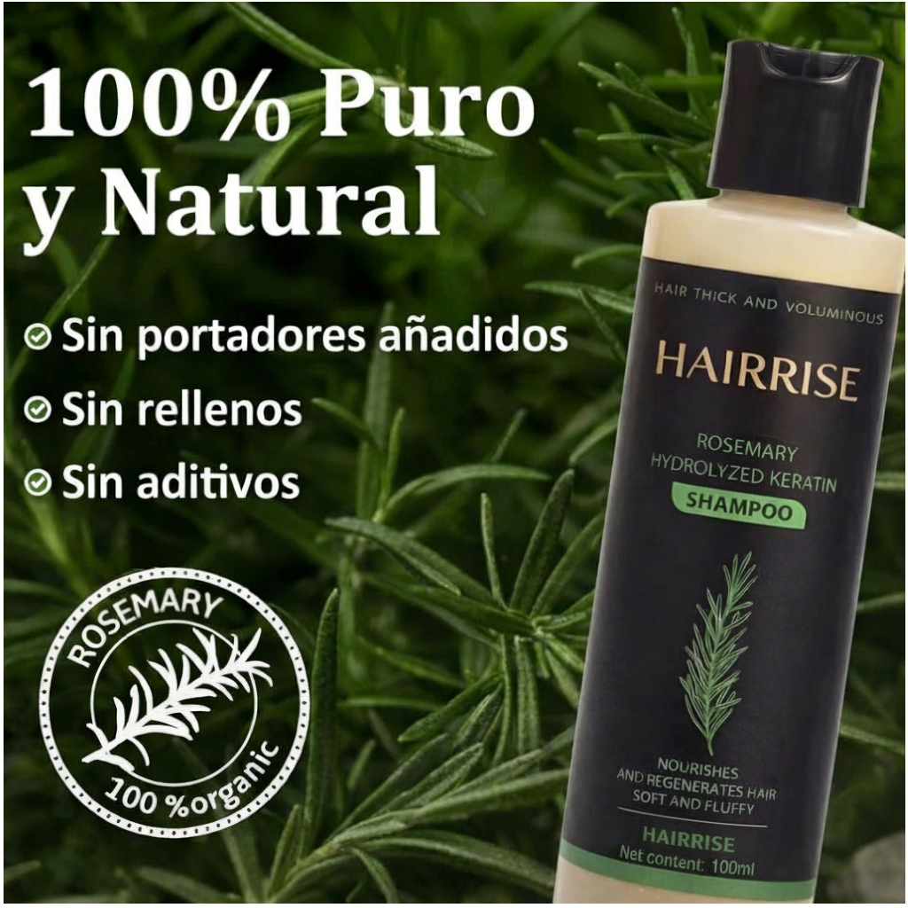 Champú orgánico de romero para el crecimiento del cabello